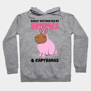 Easily Distracted by Bunnies and Capybaras Hoodie